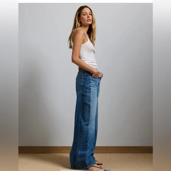 AE77 Premium Super Wide Side Stripe Jean - Picture 11 of 14